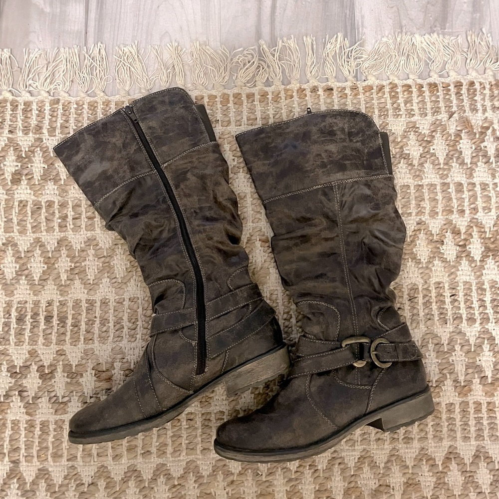 •BARETRAPS• dark grey tall •RIDING BOOTS• woman’s size 8.5